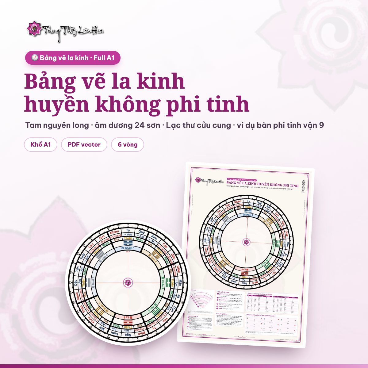 Bảng vẽ la kinh huyền không phi tinh Full A1