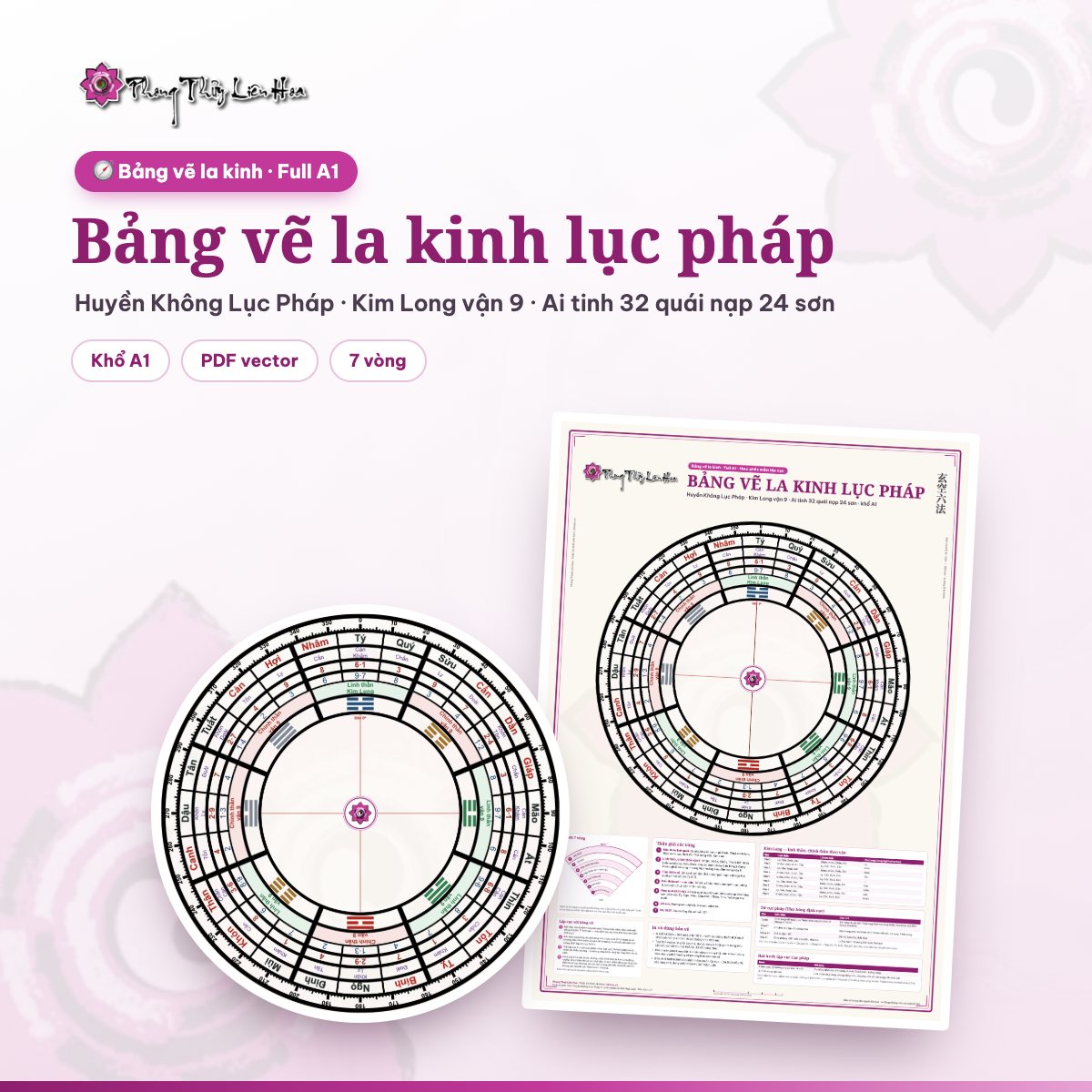 Bảng vẽ la kinh lục pháp Full A1