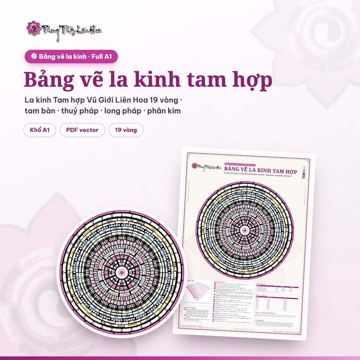 Bảng vẽ la kinh tam hợp Full A1