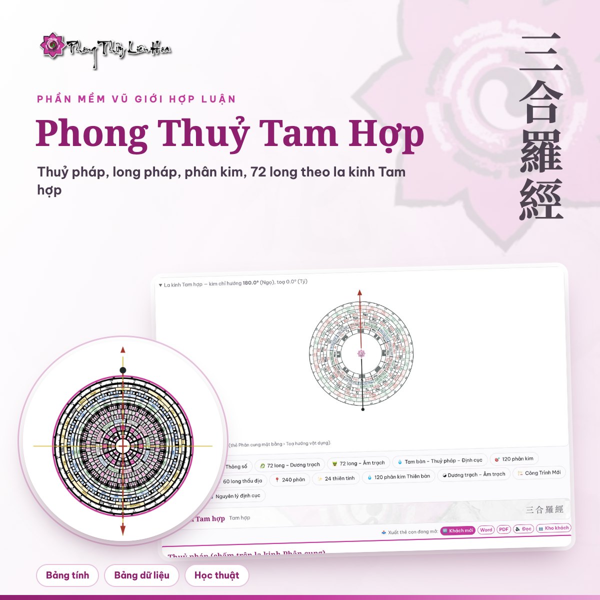 Phần mềm Phong Thuỷ Tam Hợp – Vũ Giới Hợp Luận